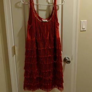 Red flapper dress